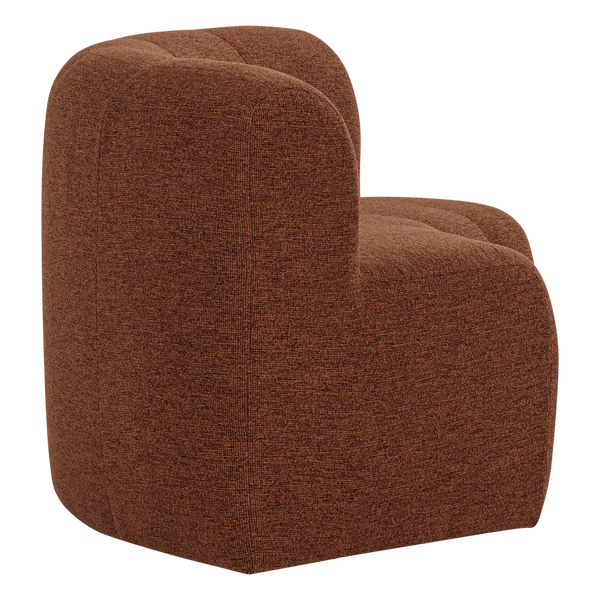 Mojo base eetbank halfronde hoek rugleuning boucle roestbruin
