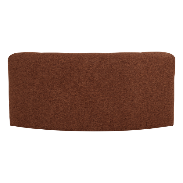 Mojo base eetbank halfronde hoek rugleuning boucle roestbruin