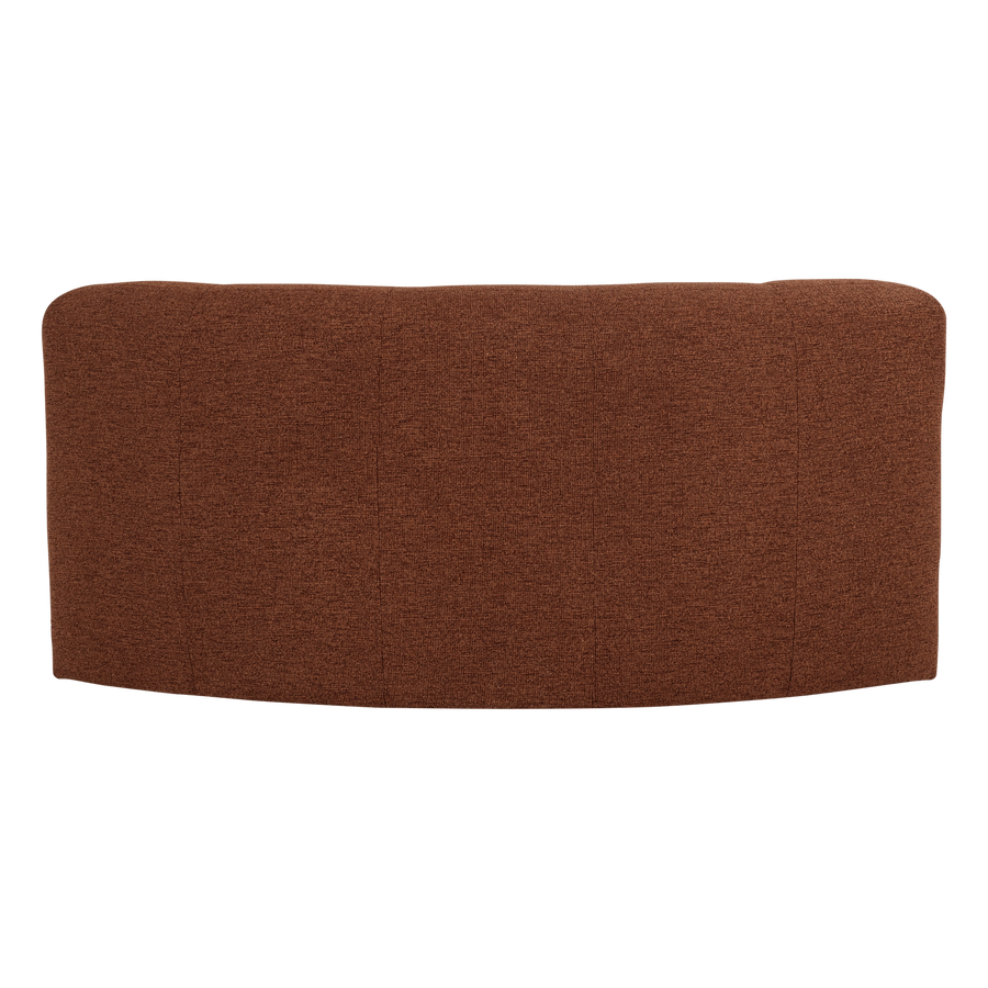 Mojo base eetbank halfronde hoek rugleuning boucle roestbruin