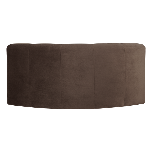 Mojo base eetbank halfronde hoek rugleuning velvet bruin