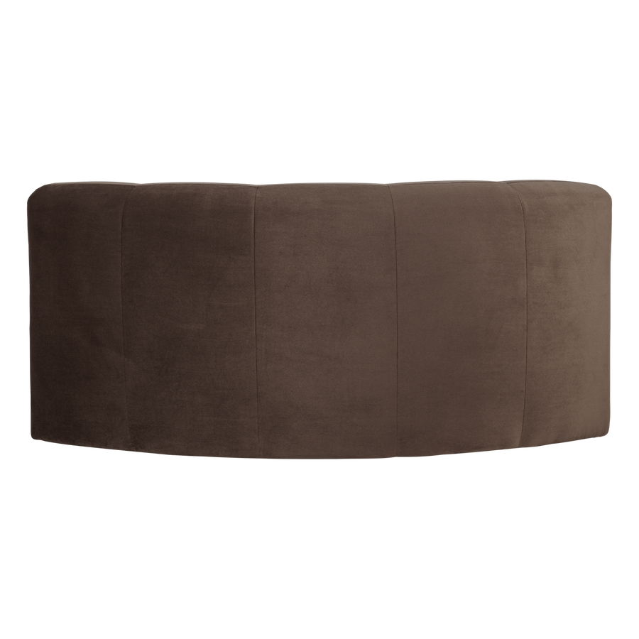 Mojo base eetbank halfronde hoek rugleuning velvet bruin