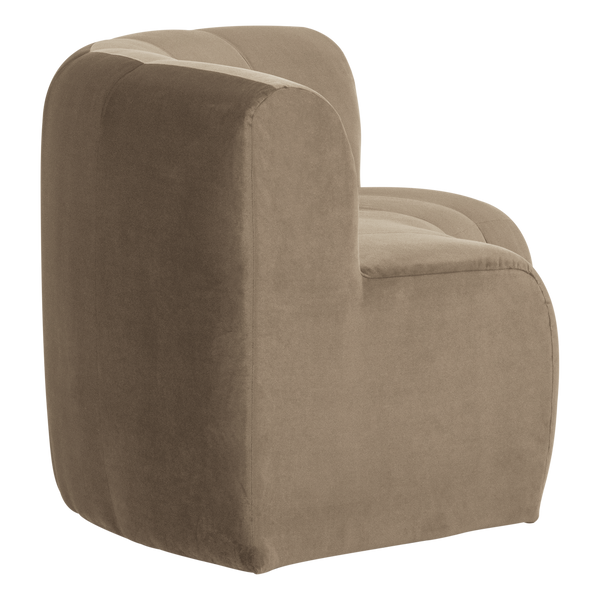 Mojo base eetbank halfronde hoek rugleuning velvet khaki