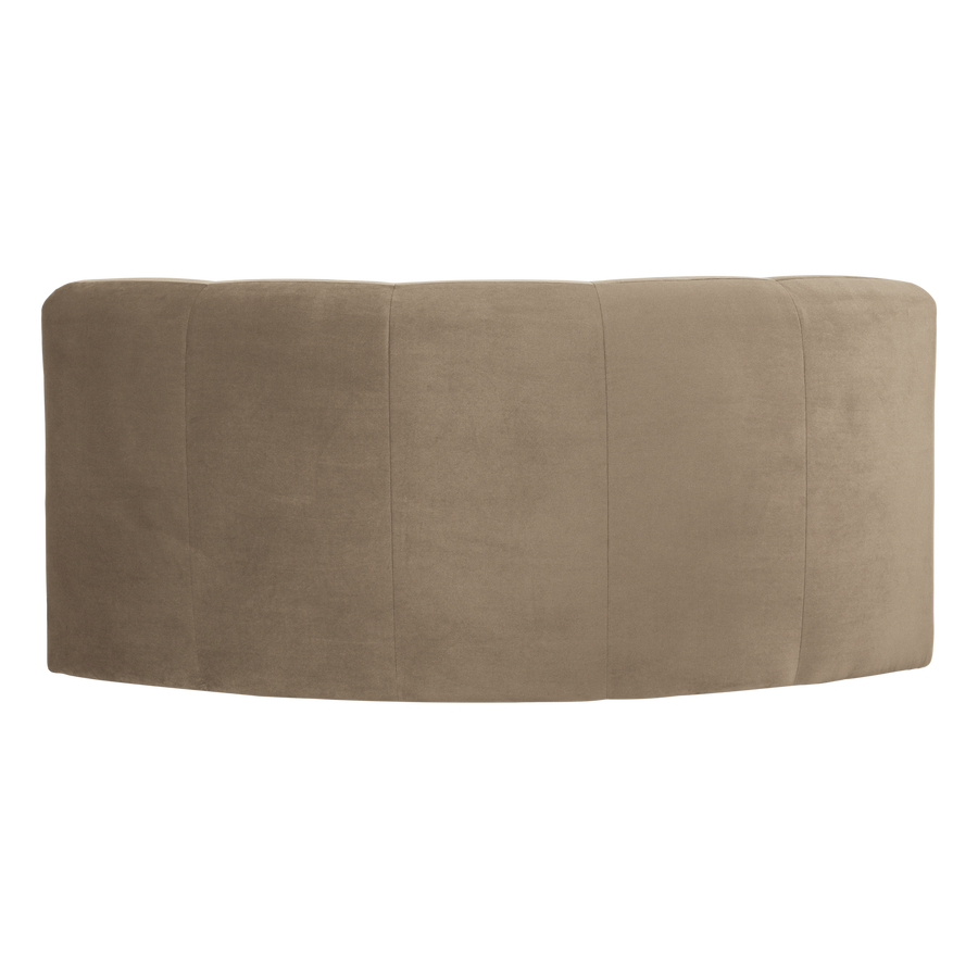 Mojo base eetbank halfronde hoek rugleuning velvet khaki