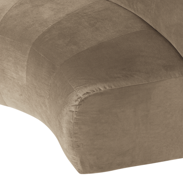 Mojo base eetbank halfronde hoek rugleuning velvet khaki