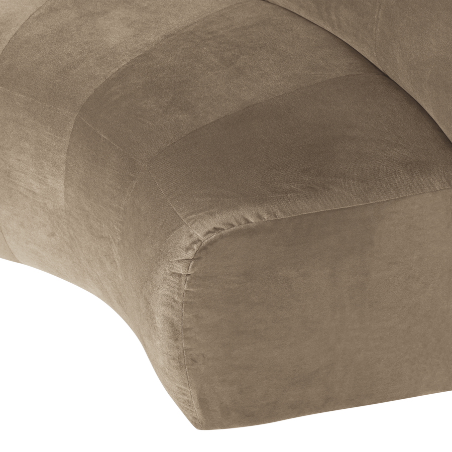 Mojo base eetbank halfronde hoek rugleuning velvet khaki