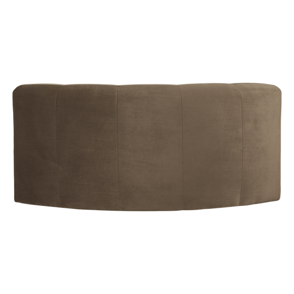 Mojo base eetbank halfronde hoek rugleuning velvet taupe