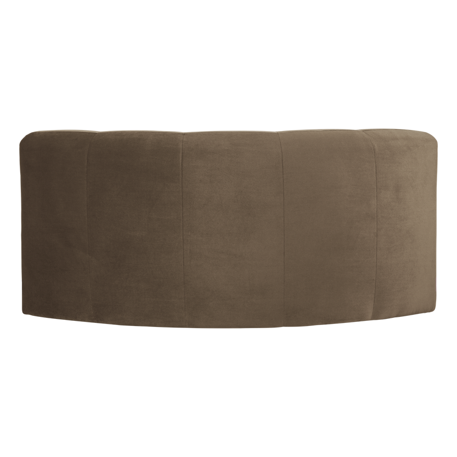 Mojo base eetbank halfronde hoek rugleuning velvet taupe