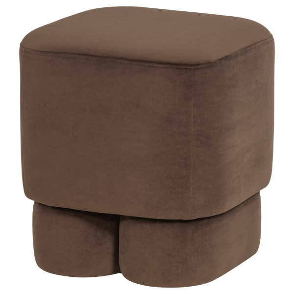 Valen poef velvet bruin
