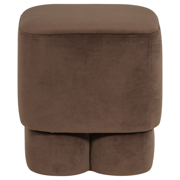 Valen poef velvet bruin