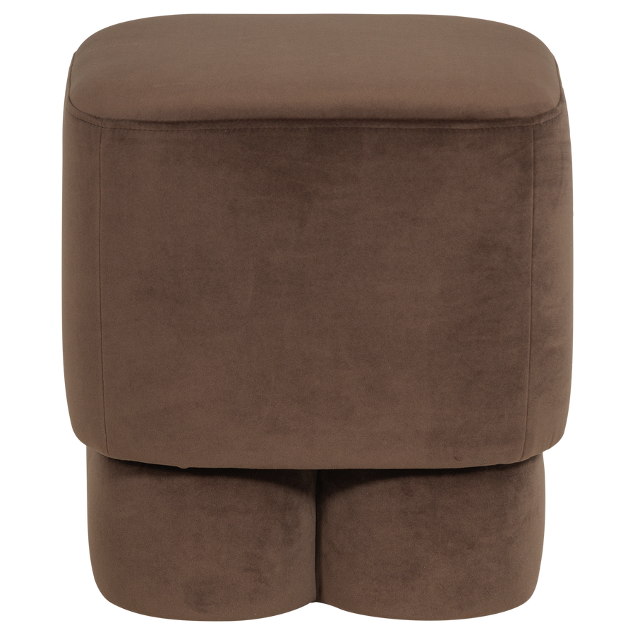 Valen poef velvet bruin