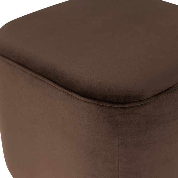 Valen poef velvet bruin
