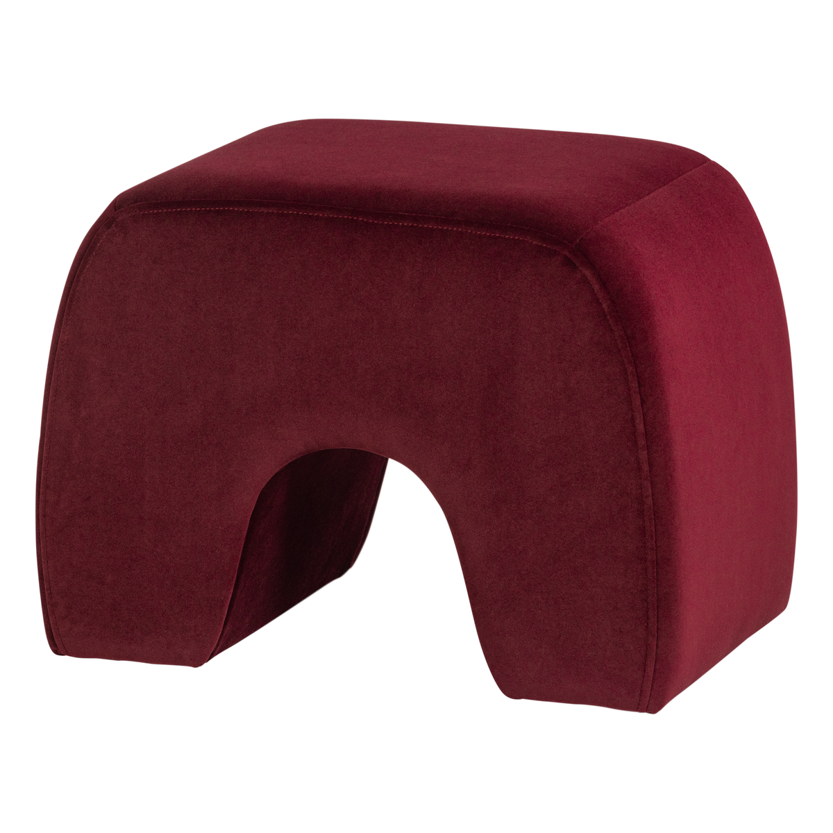Lucen poef velvet bordeauxrood