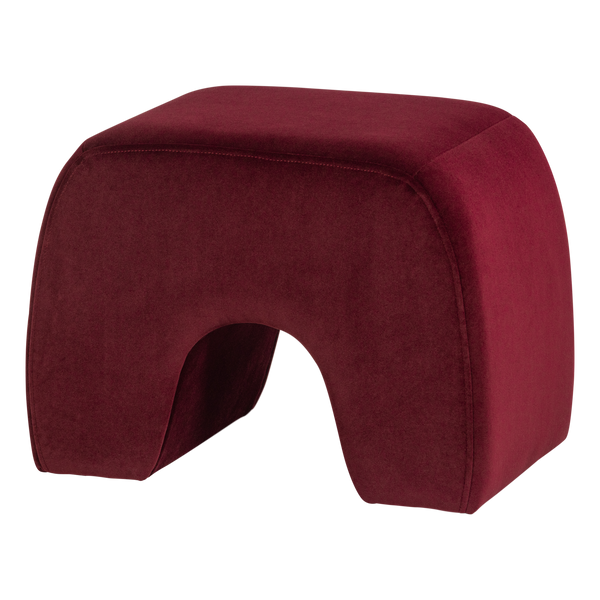 Lucen poef velvet bordeauxrood