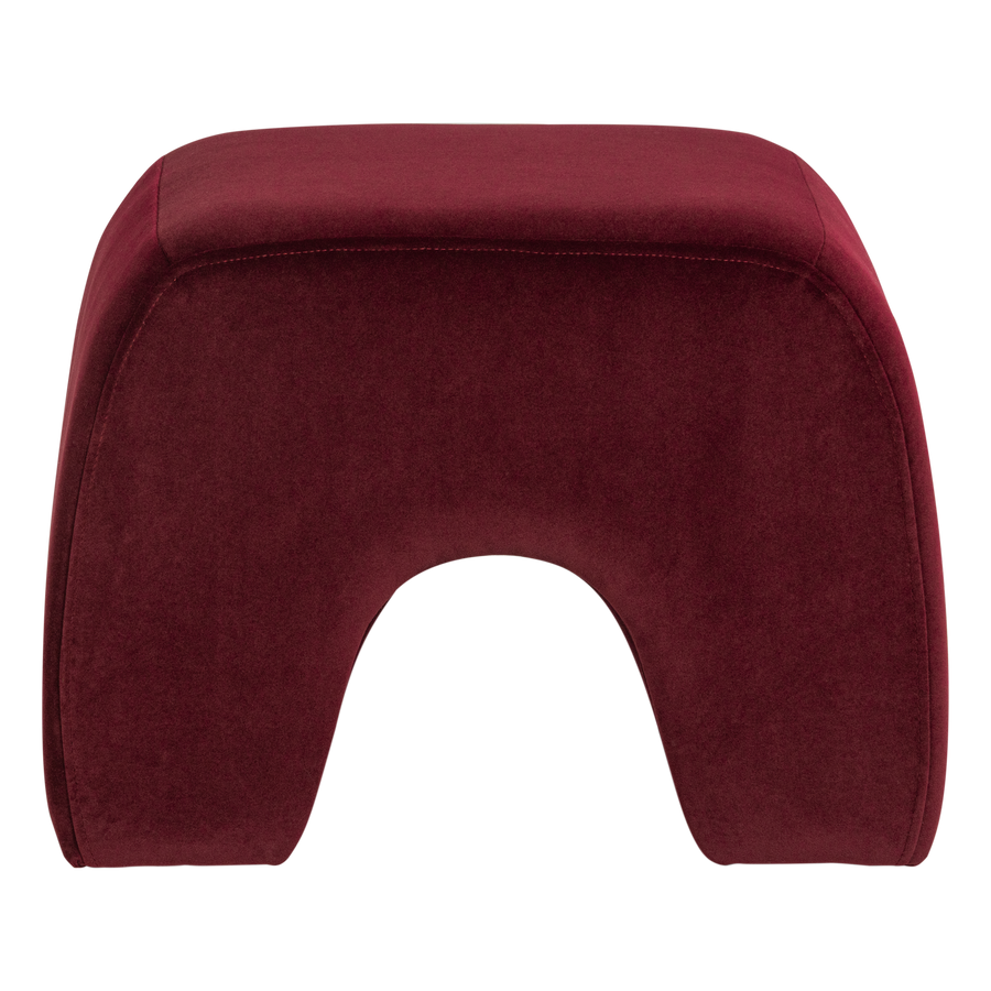 Lucen poef velvet bordeauxrood