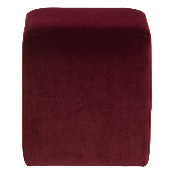 Lucen poef velvet bordeauxrood