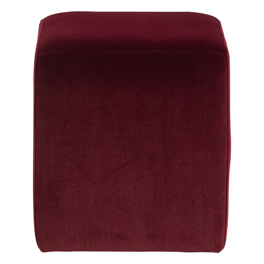Lucen poef velvet bordeauxrood