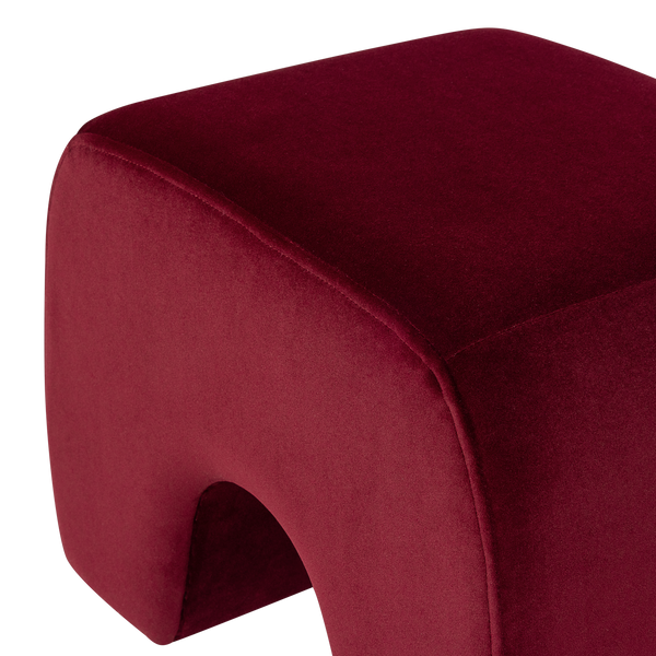 Lucen poef velvet bordeauxrood