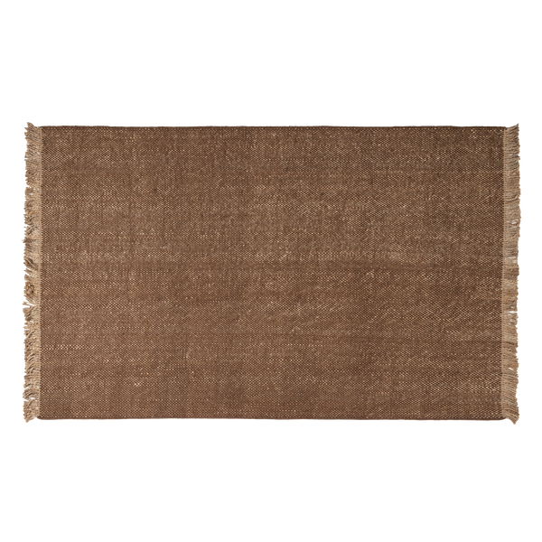 Ruglio vloerkleed 170 x 240 cm wol/jute bruin