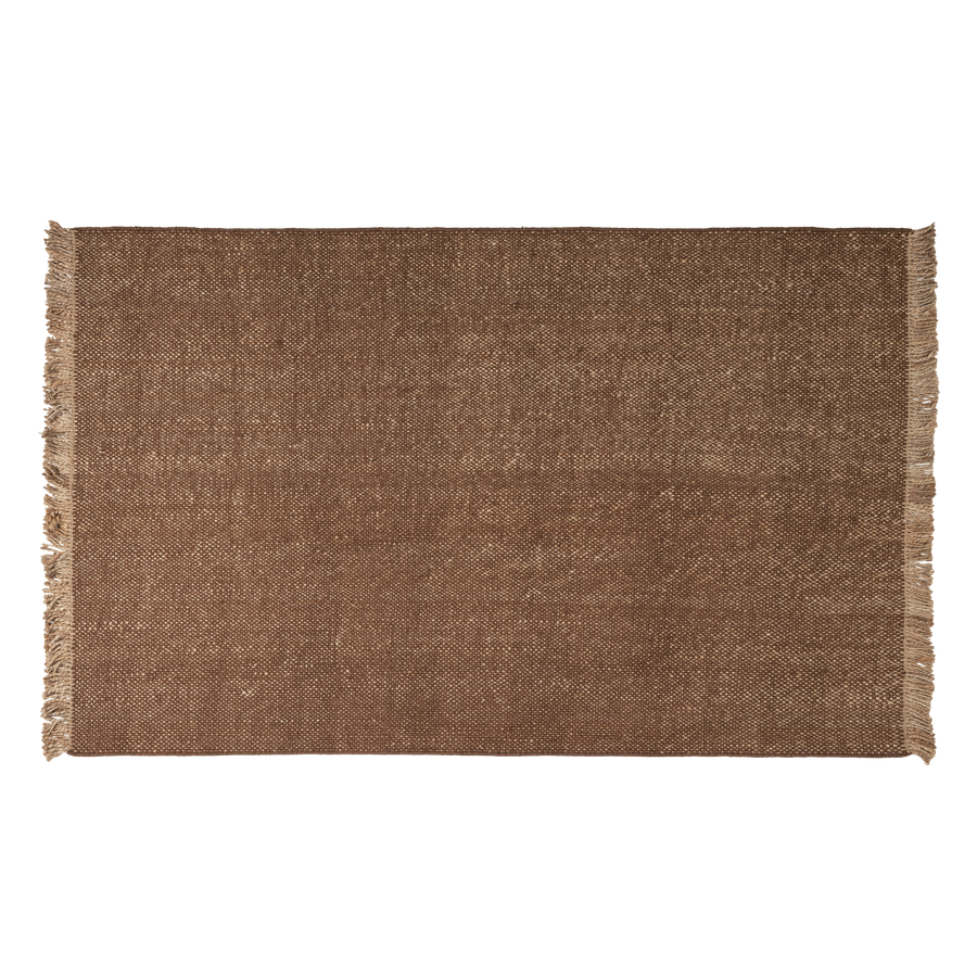 Ruglio vloerkleed 170 x 240 cm wol/jute bruin