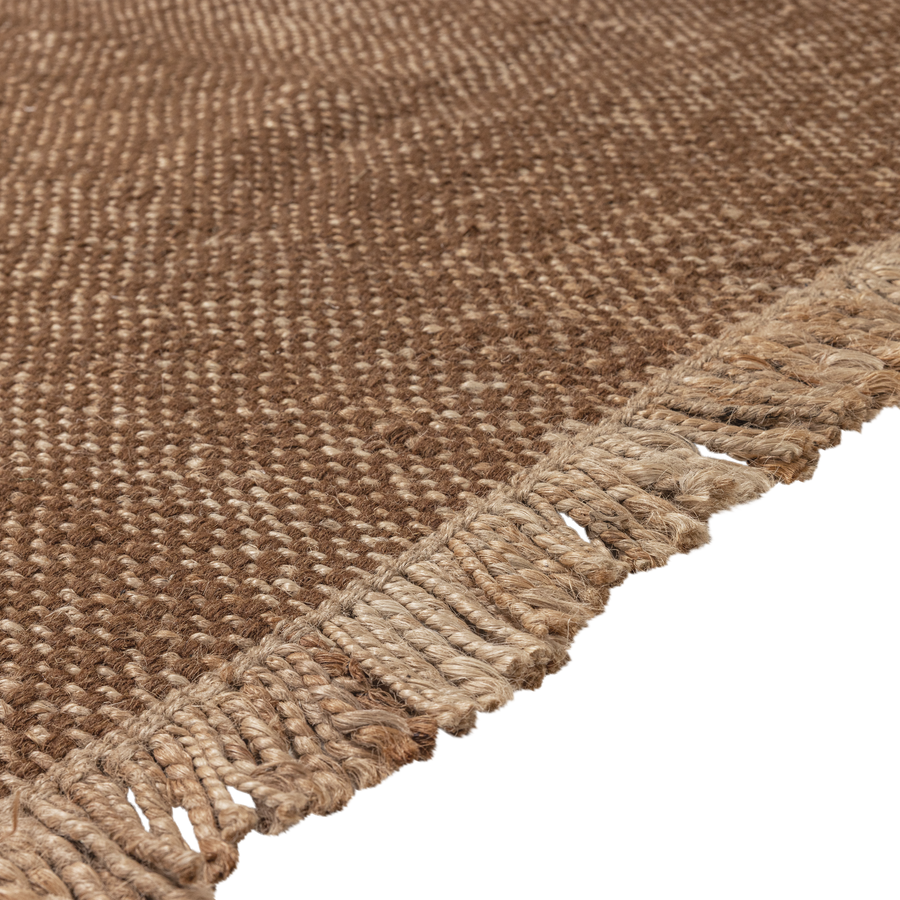 Ruglio vloerkleed 170 x 240 cm wol/jute bruin