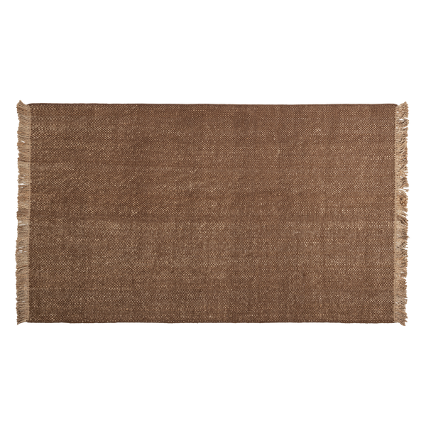 Ruglio vloerkleed 200 x 300 cm wol/jute bruin