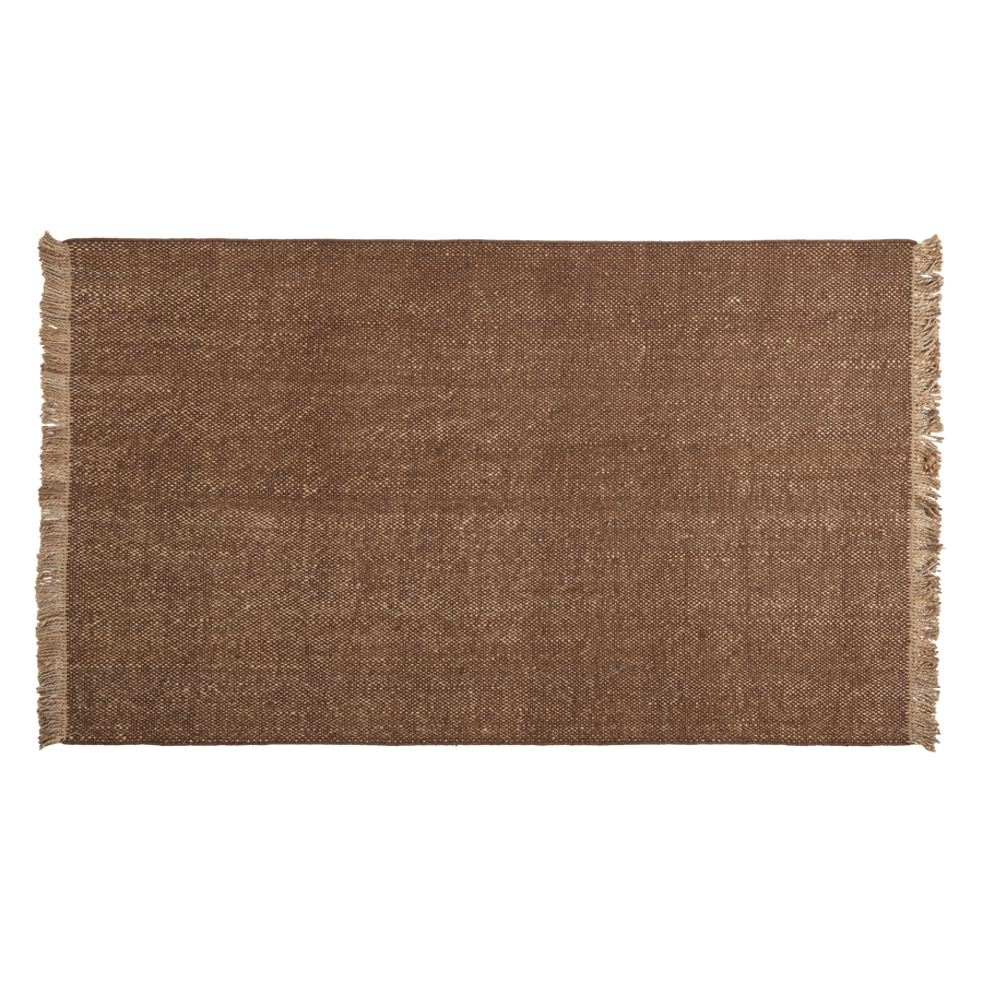 Ruglio vloerkleed 200 x 300 cm wol/jute bruin