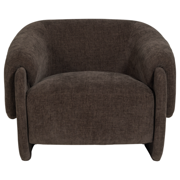 Moru fauteuil chenille donkerbruin