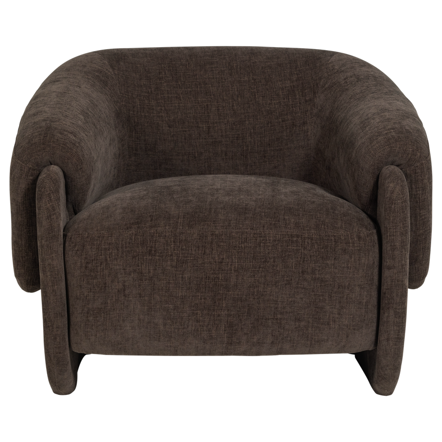 Moru fauteuil chenille donkerbruin