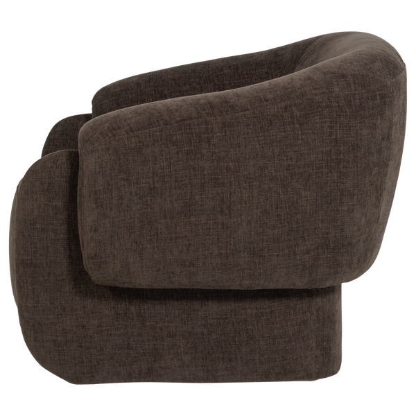 Moru fauteuil chenille donkerbruin
