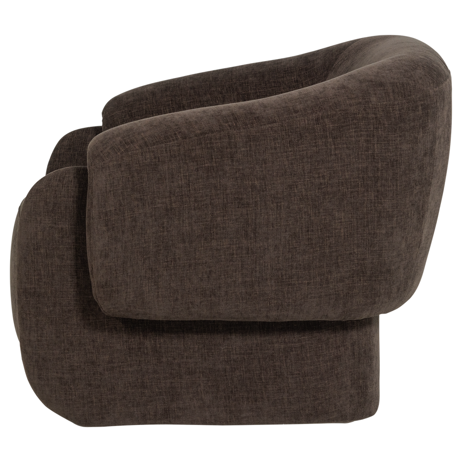 Moru fauteuil chenille donkerbruin