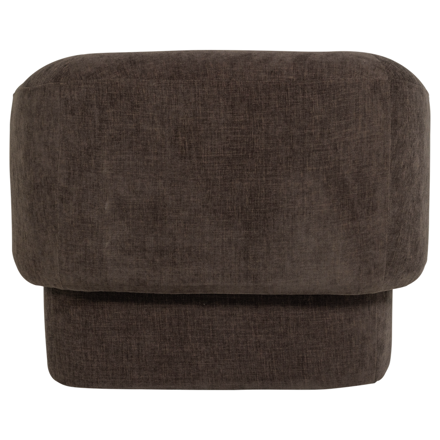 Moru fauteuil chenille donkerbruin