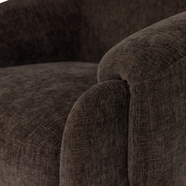 Moru fauteuil chenille donkerbruin