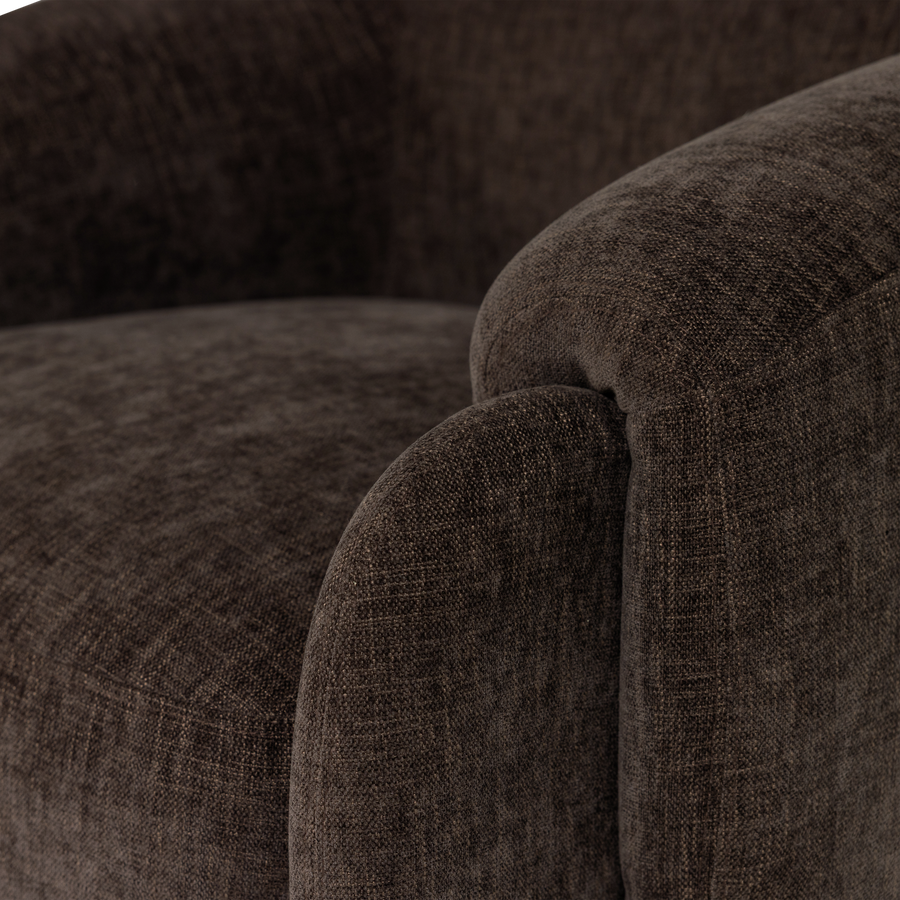Moru fauteuil chenille donkerbruin