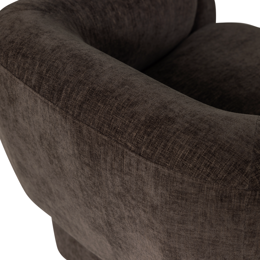 Moru fauteuil chenille donkerbruin