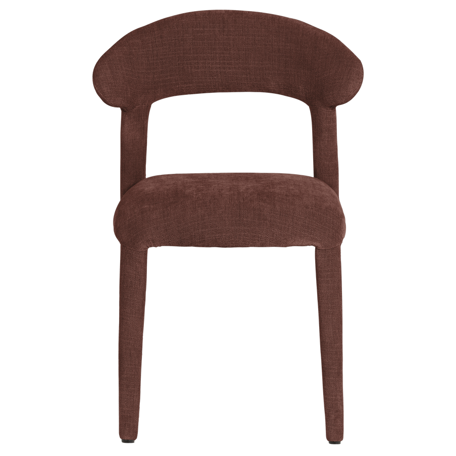 Sile eetkamerstoel linnenlook bordeauxrood - set van 2