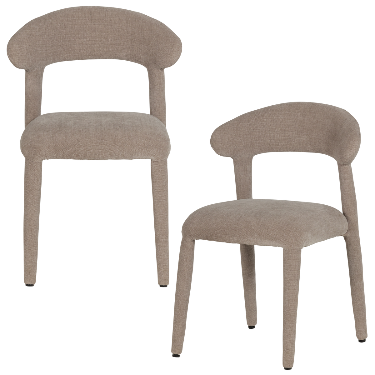 Sile eetkamerstoel linnenlook zand - set van 2