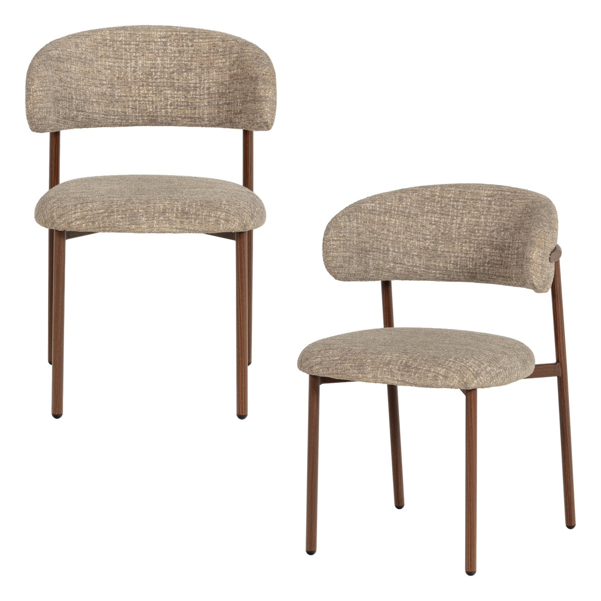 Kelu eetkamerstoel wollig naturel melange - set van 2