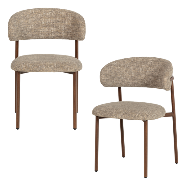 Kelu eetkamerstoel wollig naturel melange - set van 2