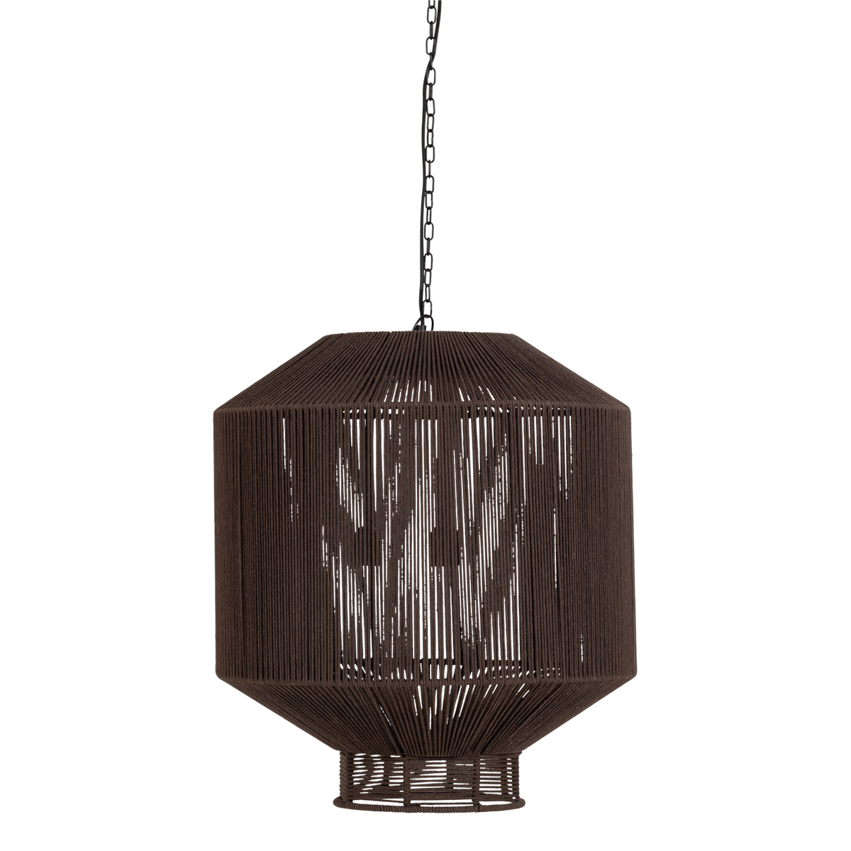 Juro hanglamp metaal/touw donkerbruin