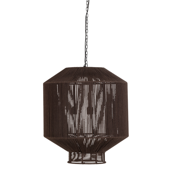 Juro hanglamp metaal/touw donkerbruin