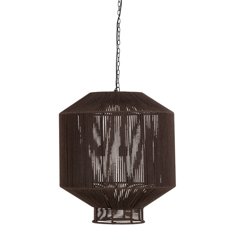 Juro hanglamp metaal/touw donkerbruin