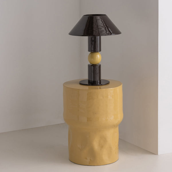 Glowa tafellamp metaal hoogglans bruin/geel