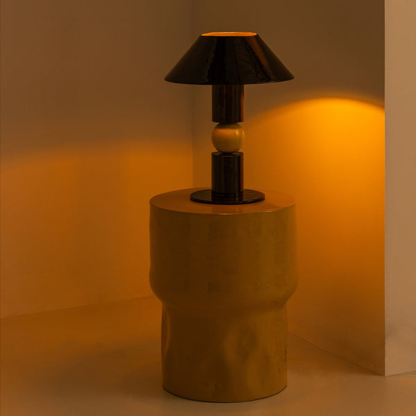 Glowa tafellamp metaal hoogglans bruin/geel