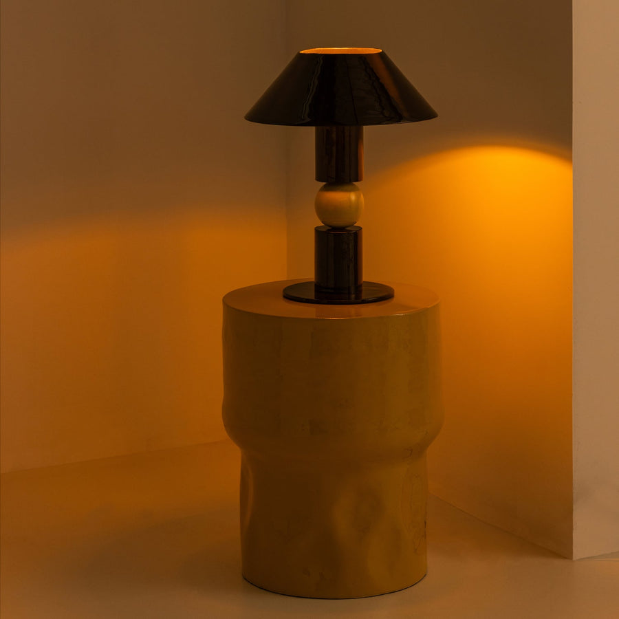 Glowa tafellamp metaal hoogglans bruin/geel