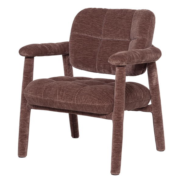 Loom fauteuil chenille structuur oudroze