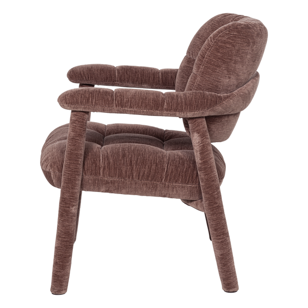 Loom fauteuil chenille structuur oudroze