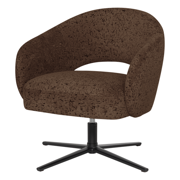 Pico draaifauteuil velvet structuur bruin