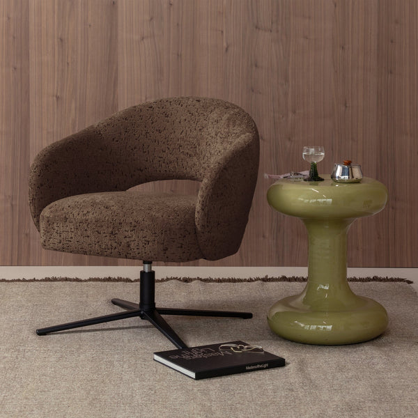Pico draaifauteuil velvet structuur bruin
