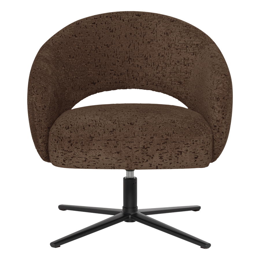 Pico draaifauteuil velvet structuur bruin