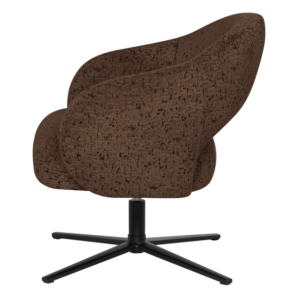 Pico draaifauteuil velvet structuur bruin